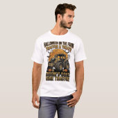Halloween Tractor T-shirt Grappige Boerderij Heks (Voorkant volledig)