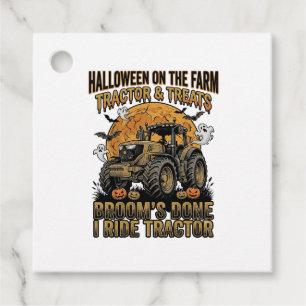 Halloween Tractor T-shirt Grappige Boerderij Heks  Bedankjes Labels