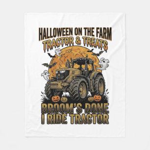 Halloween Tractor T-shirt Grappige Boerderij Heks Fleece Deken