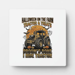 Halloween Tractor T-shirt Grappige Boerderij Heks  Fotoplaat