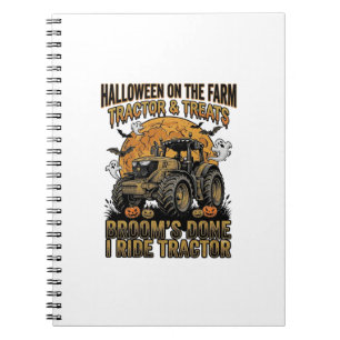 Halloween Tractor T-shirt Grappige Boerderij Heks Notitieboek