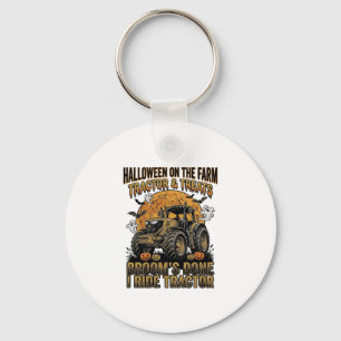 Halloween Tractor T-shirt Grappige Boerderij Heks Sleutelhanger