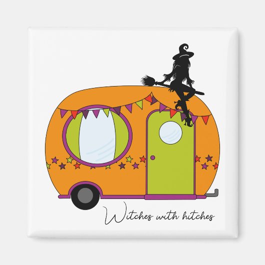 Halloween trailer rv camper magneet (Voorkant)