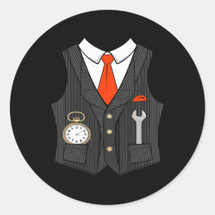 Halloween Train Conductor Kostuum voor Kinderen Ma Ronde Sticker