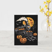  Halloween Train Jack O Lantern Pumpkin Mannen Kaart (Gele Bloem)