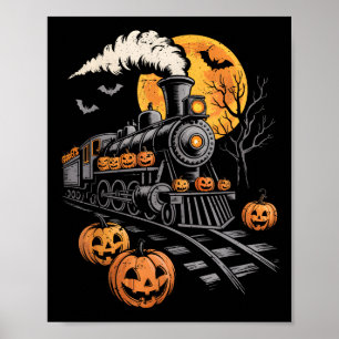 Halloween Train Jack O Lantern Pumpkin Mannen Poster