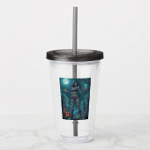 Halloween Traktatie of Zombie Vriendin w Hersenen Acryl Drinkbeker (Voorkant)
