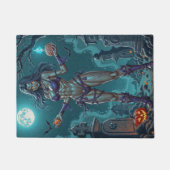 Halloween Traktatie of Zombie Vriendin w Hersenen Deurmat (Voorkant)