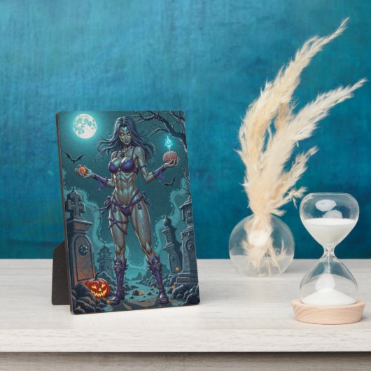 Halloween Traktatie of Zombie Vriendin w Hersenen Fotoplaat (Zijkant)