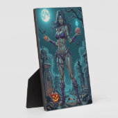 Halloween Traktatie of Zombie Vriendin w Hersenen Fotoplaat (Zijkant)