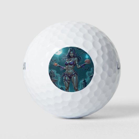 Halloween Traktatie of Zombie Vriendin w Hersenen Golfballen (Voorkant)