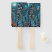 Halloween Traktatie of Zombie Vriendin w Hersenen Handwaaier (Voorkant en achterkant)