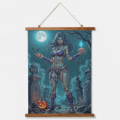 Halloween Traktatie of Zombie Vriendin w Hersenen Hangend Wandkleed (Voorkant)