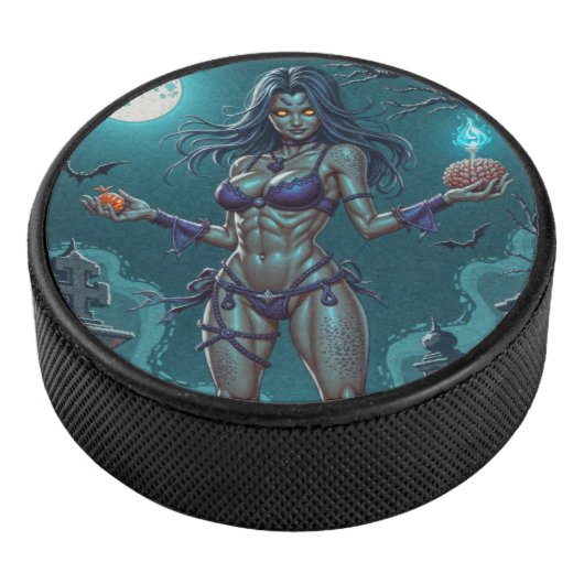 Halloween Traktatie of Zombie Vriendin w Hersenen Hockey Puck (3/4)