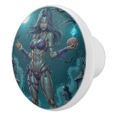 Halloween Traktatie of Zombie Vriendin w Hersenen Keramische Knop (Rechts)