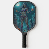 Halloween Traktatie of Zombie Vriendin w Hersenen Pickleball Paddle (Achterkant)
