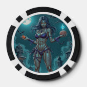 Halloween Traktatie of Zombie Vriendin w Hersenen Poker Chips (Achterkant)