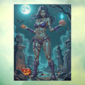 Halloween Traktatie of Zombie Vriendin w Hersenen Raamsticker (Vel 3)