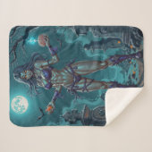 Halloween Traktatie of Zombie Vriendin w Hersenen Sherpa Deken (Voorkant (horizontaal))