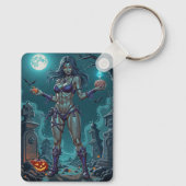 Halloween Traktatie of Zombie Vriendin w Hersenen Sleutelhanger (Achterkant)