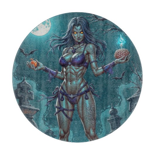 Halloween Traktatie of Zombie Vriendin w Hersenen Snijplank (Voorkant)