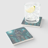 Halloween Traktatie of Zombie Vriendin w Hersenen Stenen Onderzetter (Zijkant)