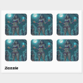 Halloween Traktatie of Zombie Vriendin w Hersenen Vierkante Sticker (Vel)