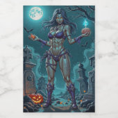 Halloween Traktatie of Zombie Vriendin w Hersenen Wijn Etiket (Enkel label)