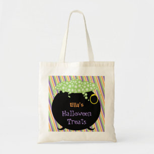 Halloween traktaties, kleurrijk gepersonaliseerd tote bag