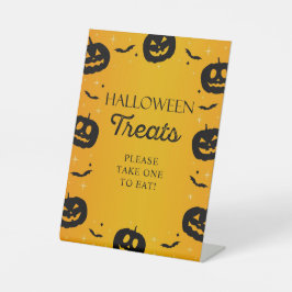 Halloween traktaties Neem er een om pompoen & vlee Reclamebord Met Voetstuk
