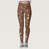 Halloween Transparant Pompoenen en bladeren Leggings (Voorkant)