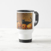 Halloween Travel Mug met zwarte katten Reisbeker (Voorkant rechts)