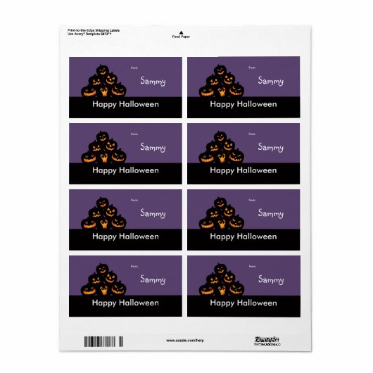 Halloween Treat Bag Label (Full Sheet)