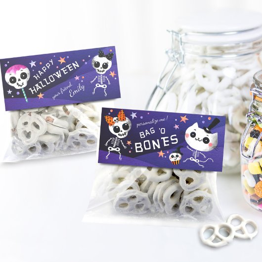 Halloween Treat Bag Topper, DIY Goodie Bag Label Plaatskaartje