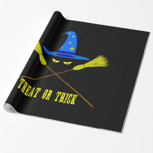 Halloween Treat of Trick Black Cadeaupapier