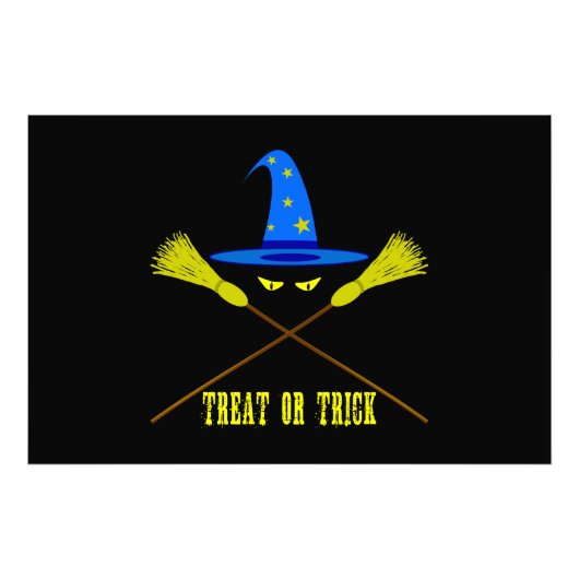 Halloween Treat of Trick Black Foto Afdruk (Voorkant)