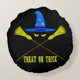 Halloween Treat of Trick Black Rond Kussen
