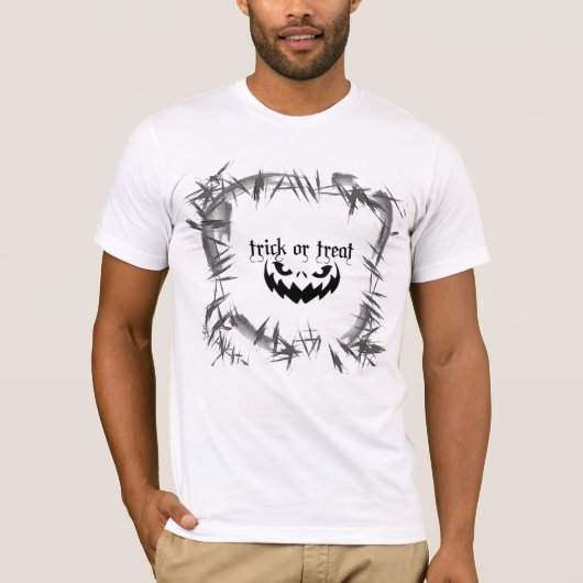 Halloween "Treat or Trick" monster modern design T-shirt (Voorkant)