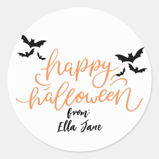 Halloween Treat Stickers, Etiket, Eenvoudig Ronde Sticker (Voorkant)