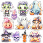 Halloween Treat Stickers, Schattigee Spook Vinyl S Sticker (Voorkant)