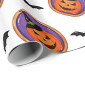 Halloween Treats Jack-O-Lantern Cookie & Bats Cadeaupapier (Rol Hoek)