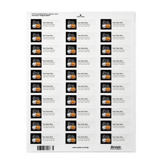 Halloween Treats return address labels (Full Sheet)