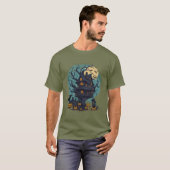 Halloween Tree House Black Cat T-shirt voor mannen (Voorkant volledig)
