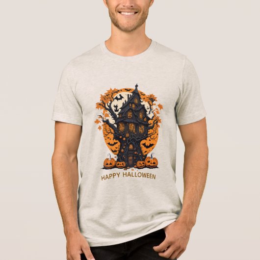Halloween Tree House T-shirt voor mannen (Voorkant)