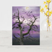 Halloween Tree Kaart (Gele Bloem)