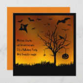 Halloween Tree Kinderen Party Kaart (Voorkant / Achterkant)