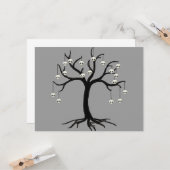 Halloween Tree met Cute Skull Ornaments Kaart (Voorkant / Achterkant in situ)