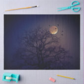 Halloween Tree Moon Crows Background Decoupage Tissuepapier (Craft)