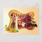Halloween Tree Papercut Ghost & Skull Briefkaart (Voorkant)
