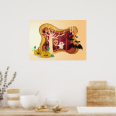Halloween Tree Papercut Ghost & Skull Poster (Keuken)